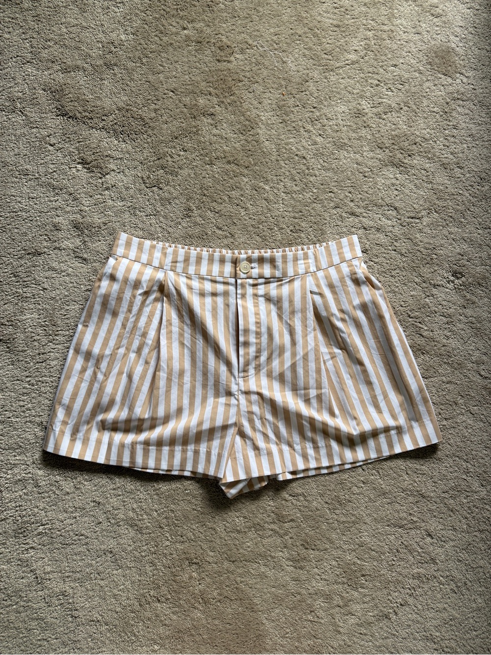STAUD Cotton Zoey Short Khaki Stripe